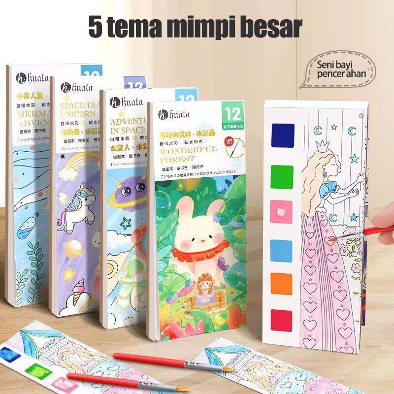 

Buku mewarnai cat air anak-anak buku edukasi melukis grafiti dengan gambar cat sendiri buku mewarnai buku catatan kertas cat air