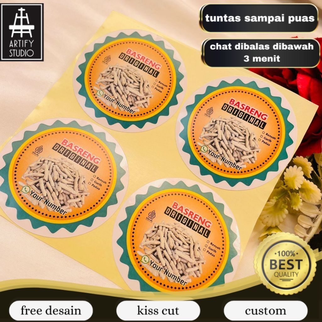 

Artify 5-8 Stiker Label Makanan Basreng Sticker Cemilan Pedas Bulat Free Desain Uk.Sedang Custom