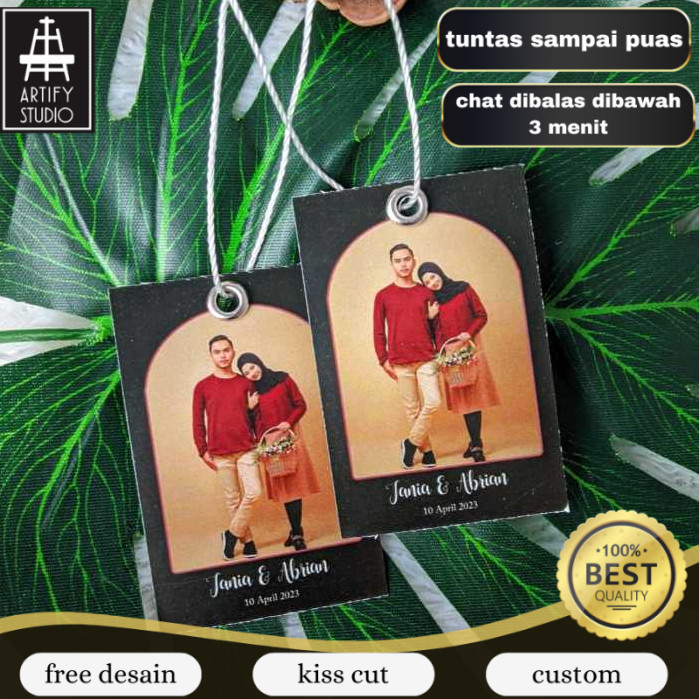

Artify Print Hangtag Wedding Souvenir Hang Tag Label Custom Pernikahan Ucapan Nikah Free Desain