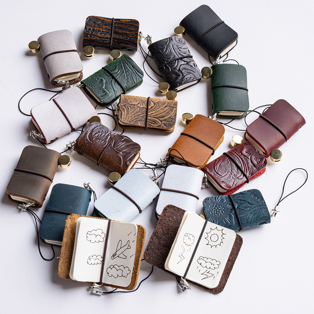 

Ultra Mini notebook Traveler's manual Retro Leather style book Applicable to hang Decoration Diary book notepad 32 sheet 64 page