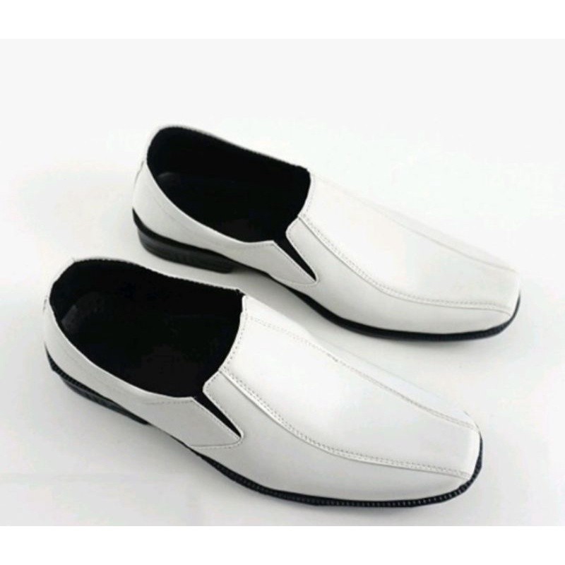 A5 Sepatu pantofel putih pria sepatu kerja perawat sepatu dinas cowok sepatu pantovel putih