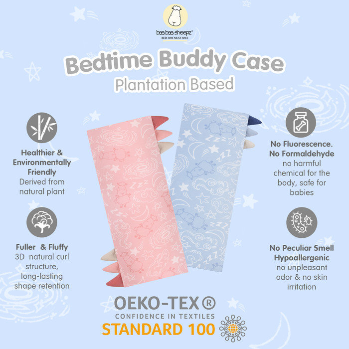 Baabaasheepz Bedtime Buddy Pillow Case Size Small Sarung Bedtime Buddy Classic Grey Cute Sweet Dream