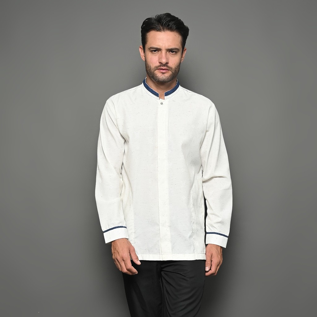 Salman - Kemeja Baju Koko Azka 05 Oblong Premium Pria Dewasa Bordir Lengan Panjang