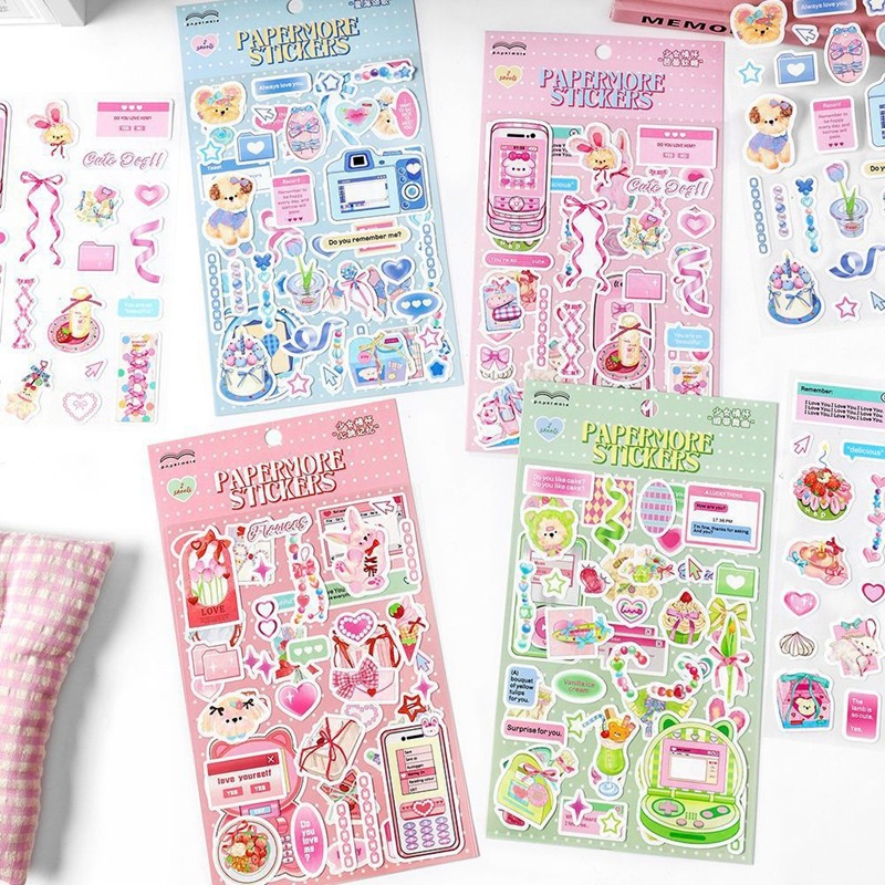 

2Pcs/lot Girl Feelings Series Stickers Cute Sticker Scrapbooking Decorative Sticker Photo Album DIY Diary Stick Label Stationery