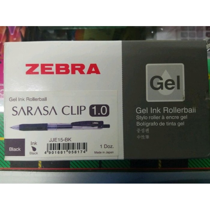 

[NEW] Pulpen Zebra Sarasa (uk: 0.5/0.7/1.0)(Hitam/Biru)(per Lusin) - Hitam, 0,5