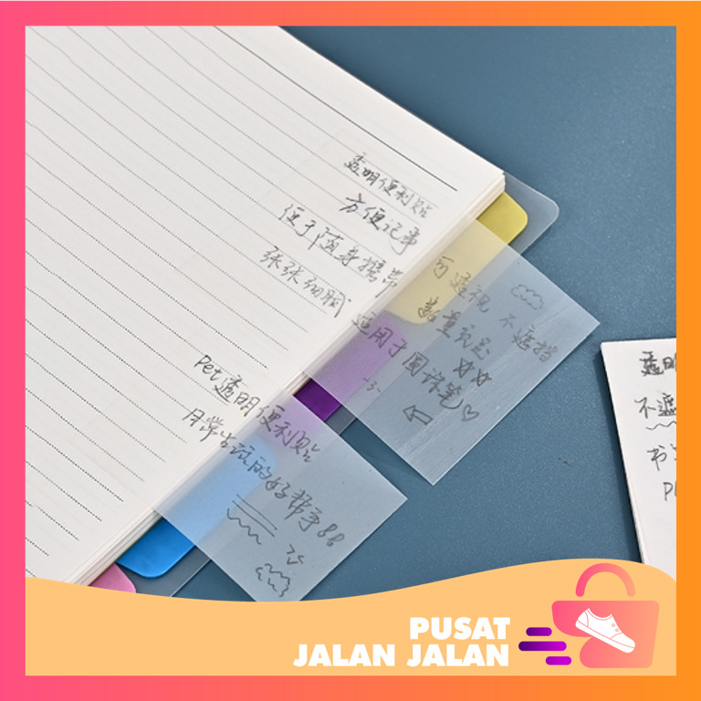 

PJJ - S5881 Sticky Note Transparan Tahan Air Untuk Kantor Sekolah / Transparan Sticky Note 50 Lembar / Sticky Note Untuk Pelajar
