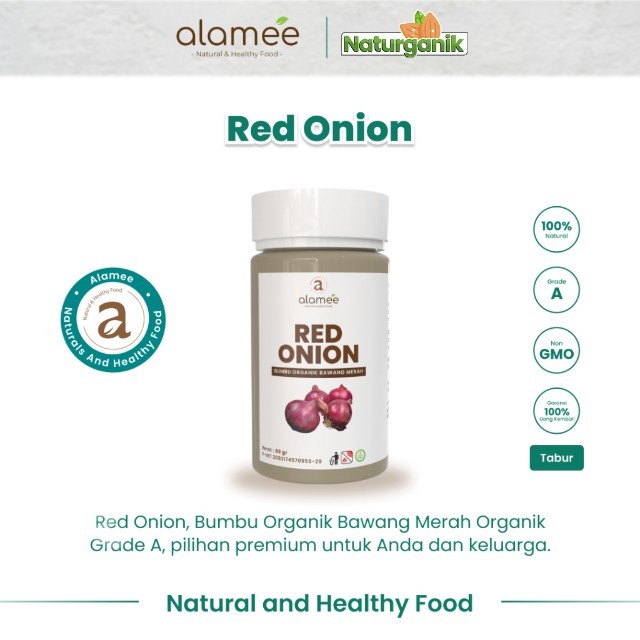 

ALAMEE Bawang Merah Bubuk Murni Red Onion Powder Bumbu Dapur Organik Masak Seasoning Tabur Perasa Naturganik