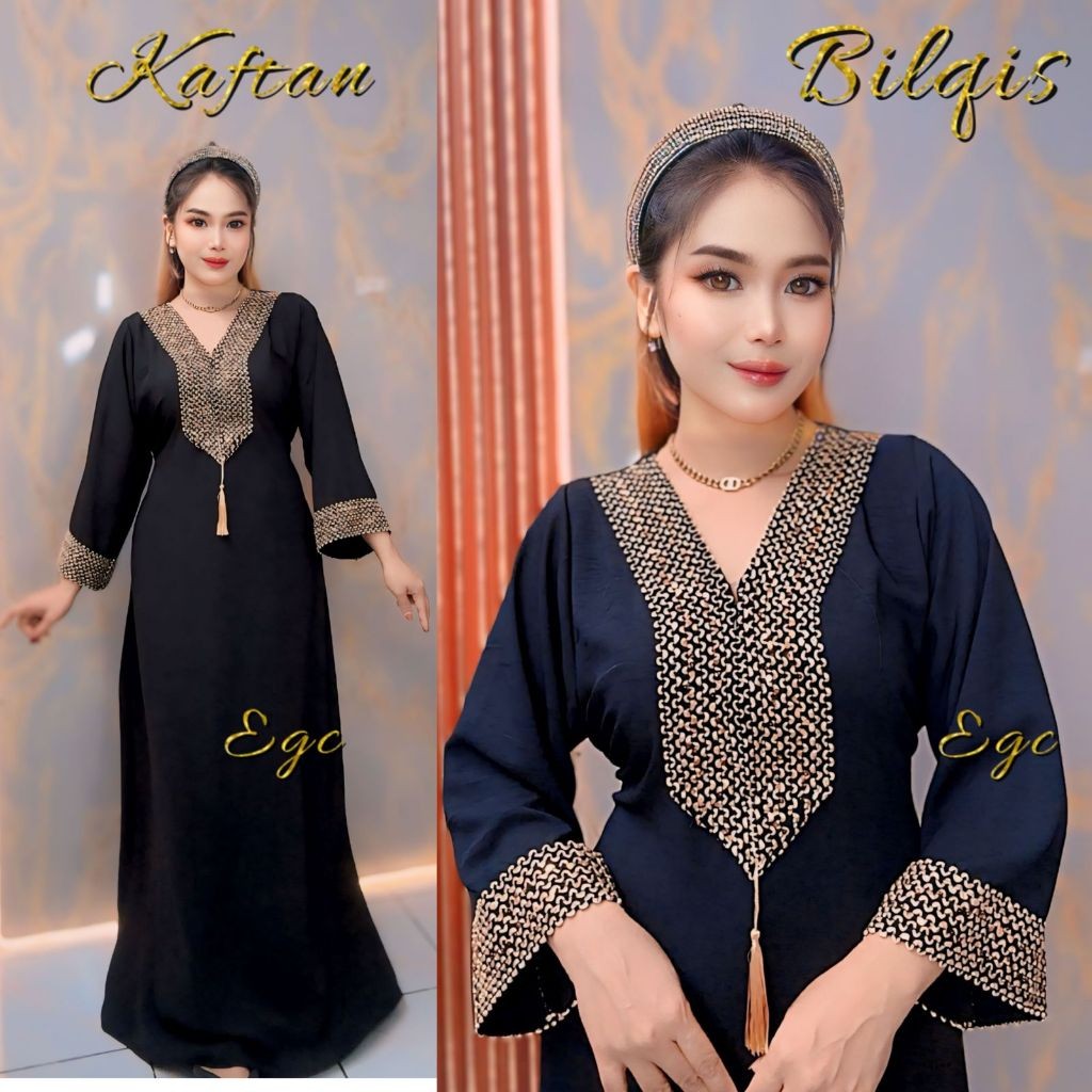 Kaftan Abaya Bilqis By Elincollectionshop/ Gamis kaftan abaya turkey / kaftan abaya gamis muslim wan