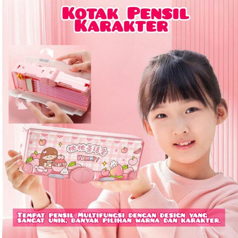 

DRIO Kotak Pensil Karakter Kotak Pensil Multifungsi Anak Sekolah Tempat Pensil Serbaguna Motif Kartun
