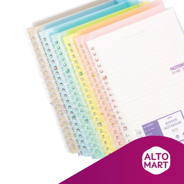 

360 Loose Leaf Ring Binder Notebook A5 B5 Lipat DIY Minimalis Derajat - A5, YELLOW
