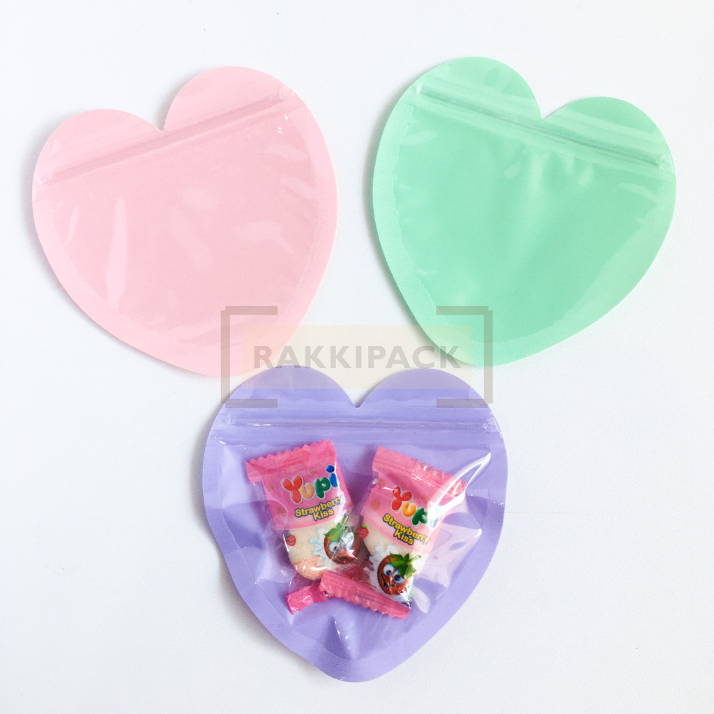 plastik ziplock hati kecil bungkus snack permen aksesoris souvenir