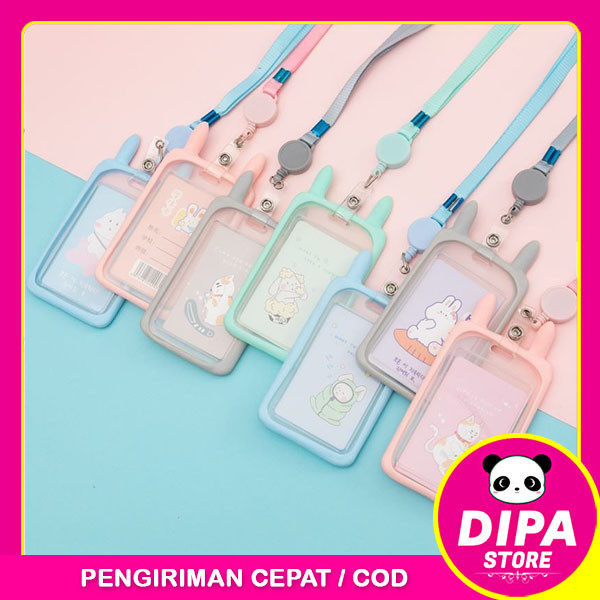 

Holder Name Tag Lanyard Id Card Karakter Kucing Lucu / Tali Gantungan Kartu Akses MRT Busway E-Money Flazz BRIzi Motif Cute Warna Pastel Lanyart Card Holder / TS-30