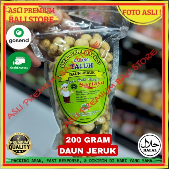 

OLEH OLEH MAKANAN CEMILAN CAMILAN SNACK KULINER KHAS ASLI ORI ORIGINAL BALI KACANG TALUH DAUN JERUK 200 GRAM GR