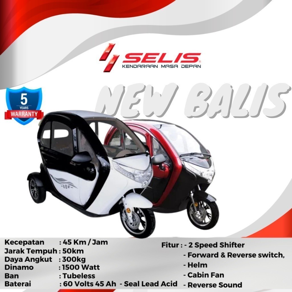 PROMO SPECIAL SELIS - New Balis 60V 45 Ah Sepeda Motor Mobil Listrik Selis Kendaraan Elektrik