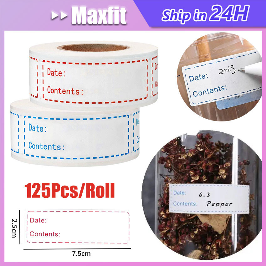 

1/5Roll Stiker Tanggal Kadaluwarsa Waterproof Isi 125/625pcs Stiker Label Expired Date Sticker Expired Date Produk Food Storage Label