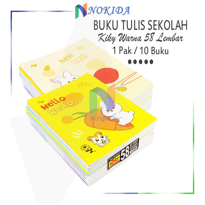 

Nokida Buku Tulis Sekolah Kiky Isi 58 Lembar/10 Buku / Write Book Kiki 1 Pack