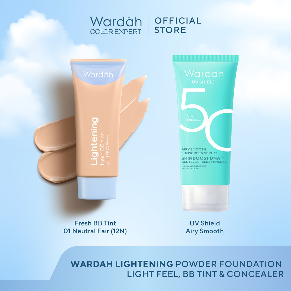 Paket WARDAH UV Shield Airy Smooth + Lightening Fresh BB Tint - Skincare