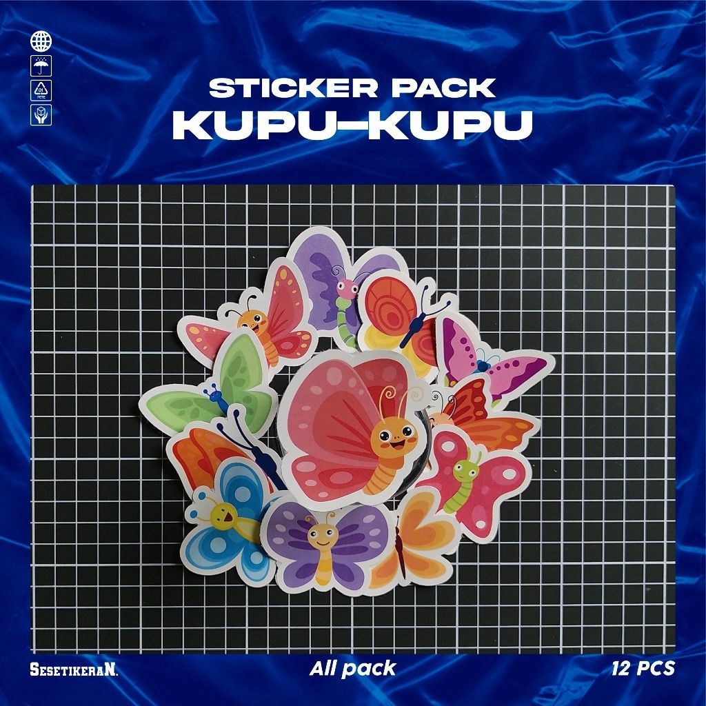 

COD✨ Sesetikeran Stiker Pack Kupu Kupu Lucu Untuk Koper Laptop Skateboard