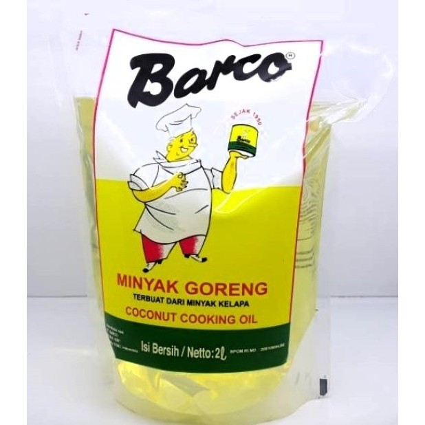 

BARCO Coconut Cooking Oil Pouch 2 Liter / Minyak Goreng Kelapa BARCO Coconut Oil 2 Liter Kemasan 2000mL