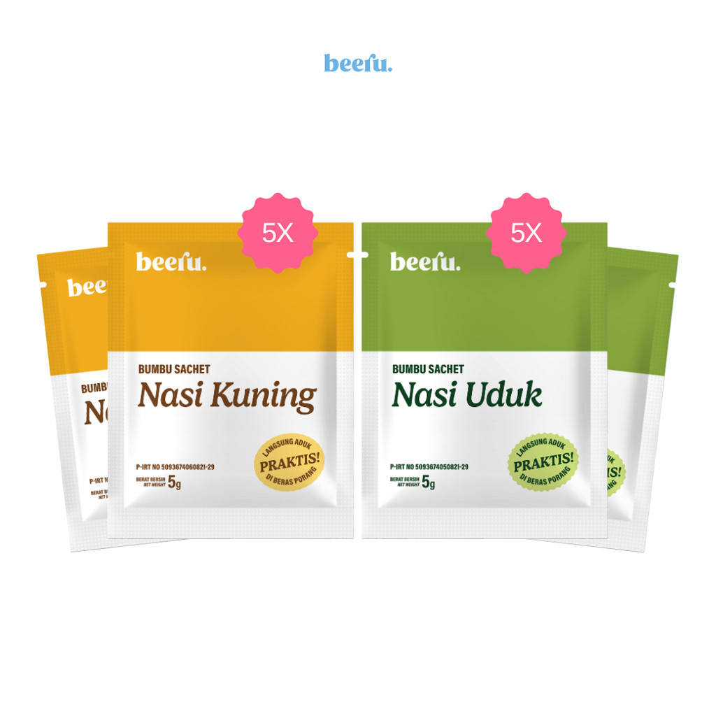 

Beeru Bumbu Sachet Nasi Kuning & Nasi Uduk isi 10pcs