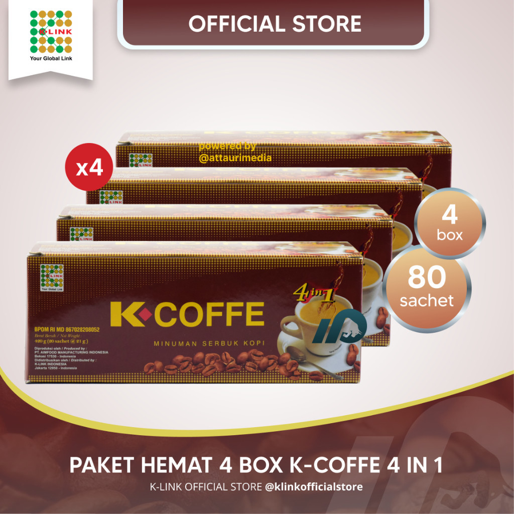 

[Paket Hemat] K COFFE 4in1 (4 pcs) K-Link Original BPOM (1 Box isi 20 Sachet) Kopi Penambah Stamina Pria Dewasa Kopi Stamina Kopi Stamina Pria Obat Stamina Pria K Koffe K Coffee K Cofee Kopi Penambah Stamina Seksual Laki