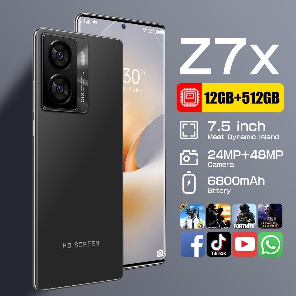 【Produk Baru HP】 Phone Z7x hp murah100 ribuan asli Z7x 12GB+512GB HD Handphone Android12 Smartphone 