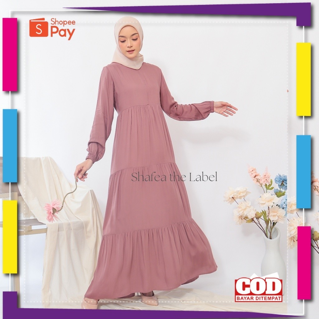 PREMIUM BERKUALITAS // Gamis Rayon Twill Premium - Flowy Maxy Dress - Homey Dress Polos Katun Twill 