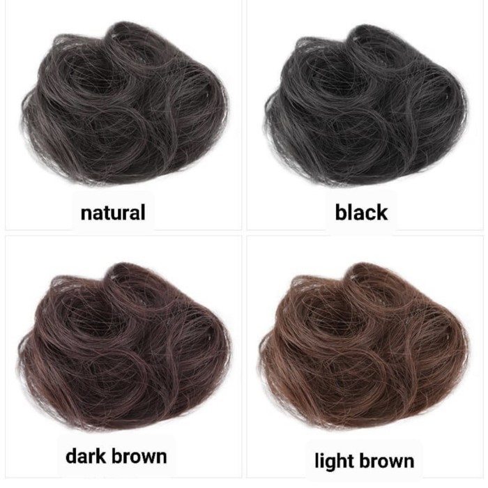 JEPIT FUN BUN CEPOL KOREA HAIRCLIP WIG RAMBUT PALSU - Hitam