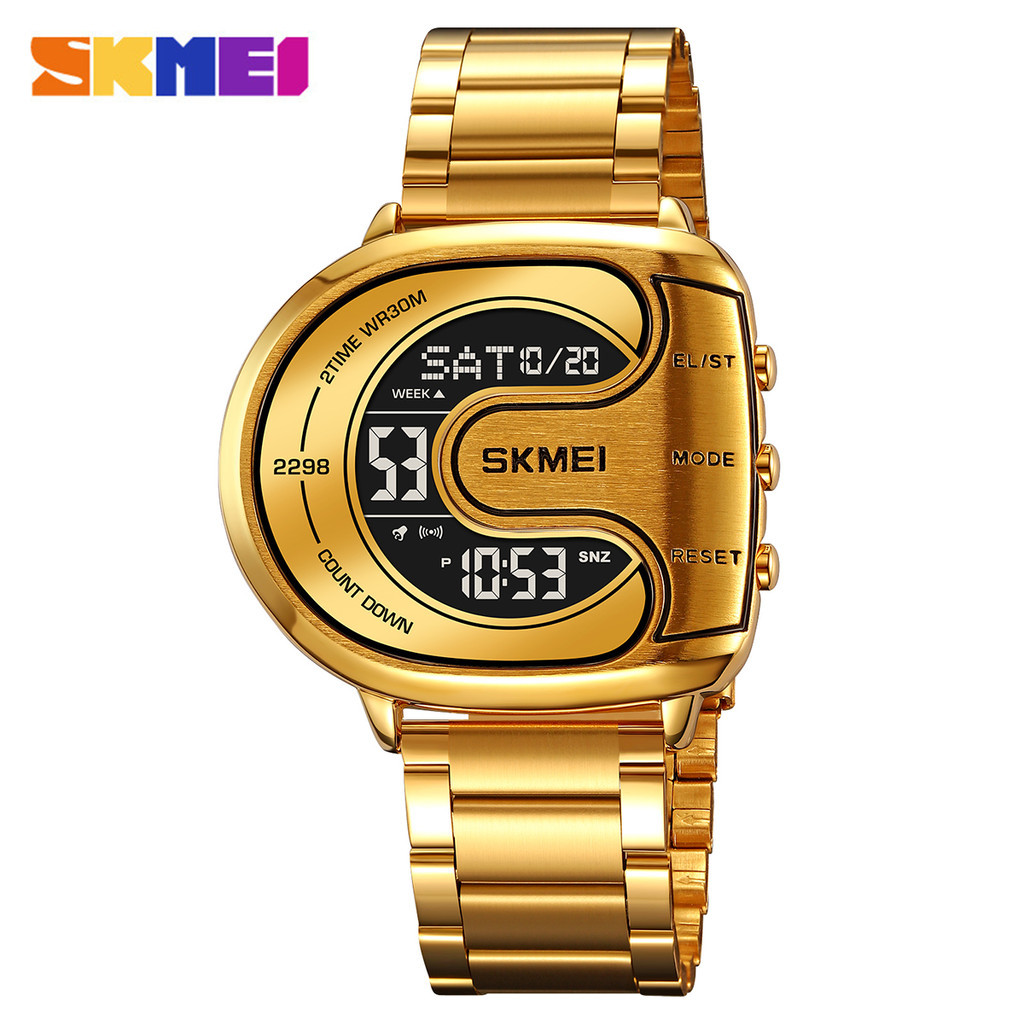 SKMEI 2298 Jam Tangan Pria Digital Tali Stainless Rantai MGOS