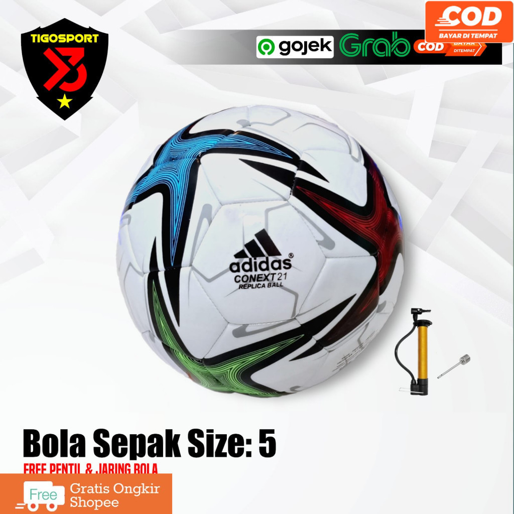 BOLA SEPAK ADIDAS CONNECT SIZE 5 BAHAN PU KUALITAS IMPORT DAN POMPA BOLA/SEPAK BOLA/BOLA SEPAK
