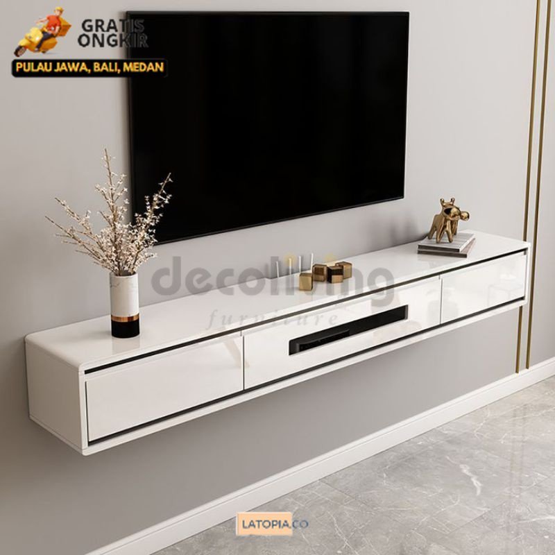 MEJA TV MINIMALIS all item product costume Premium Product non rakitan (terbuat dari bahan playwood 