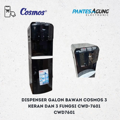 Dispenser Cosmos Galon Bawah 3 Keran GARANSI RESMI Low Watt CWD 7601 Tombol pencet