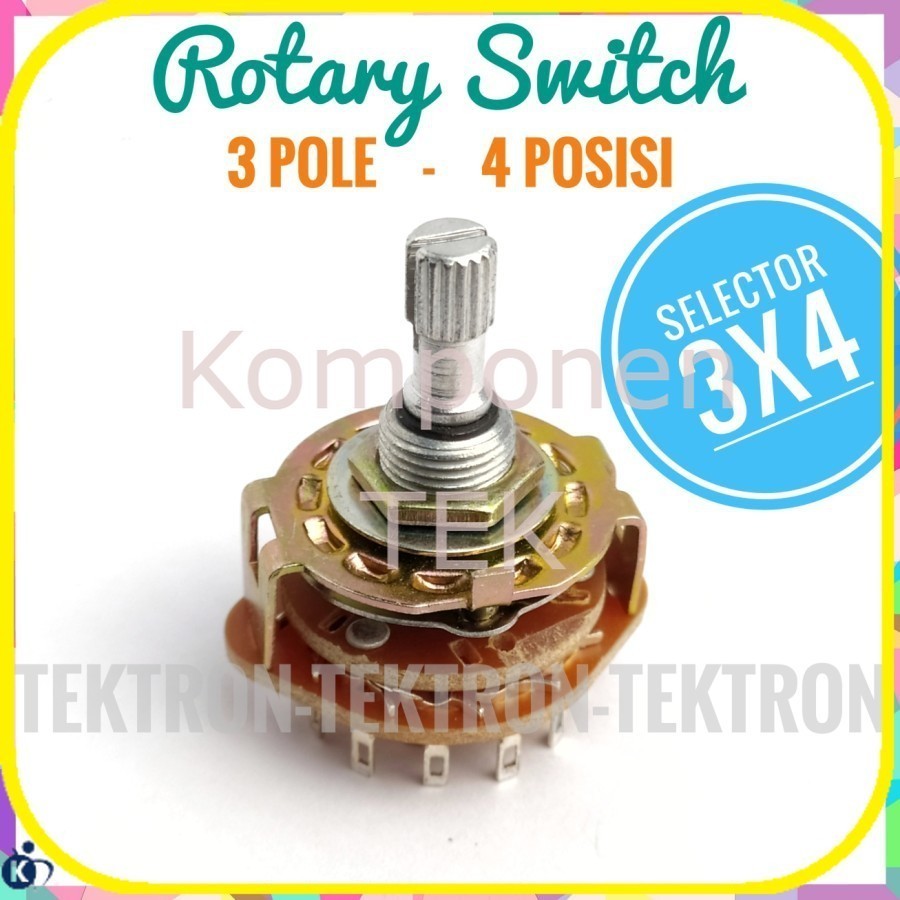 3 Pole 4 Posisi Selektor Putar 3x4 Rotari switch