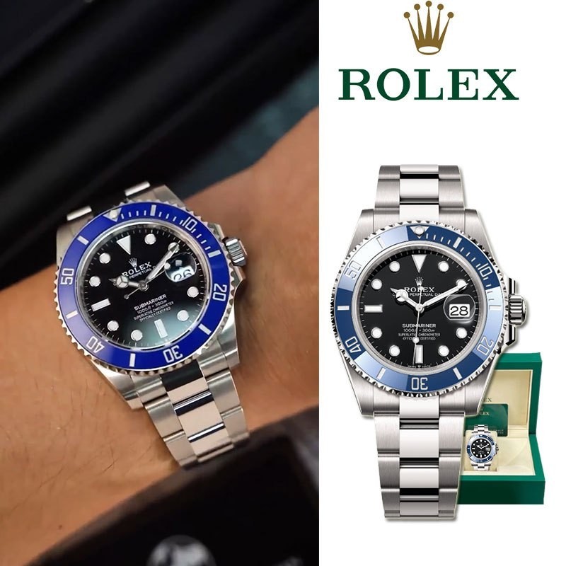 【Rolex】100% original rolex watch Blue Submariner 41mm Jam tangan rolex pria m126619lb-0003