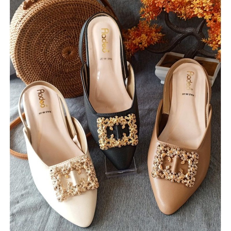 FLADEO HAK 3CM TALI BUNGA KOTAK GOLD (TBG)