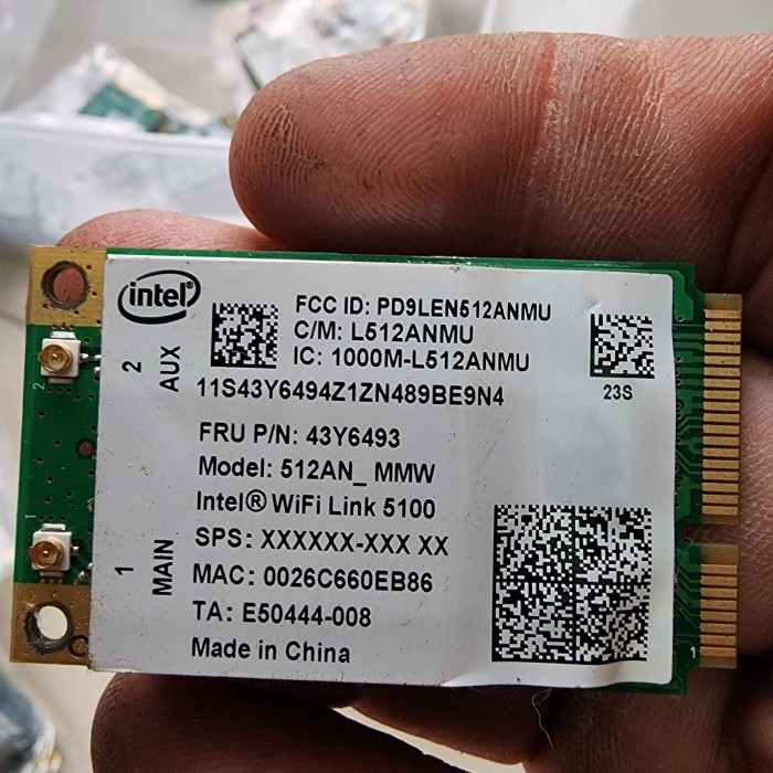 WIFI CARD LAPTOP 5100 512ANMMW 802.11N 43Y6493 for INTEL