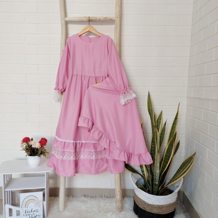 PROMO-Gamis Syari Anak Perempuan Usia 7-8 Tahun Yislam Kids - Pink, 7-8 tahun