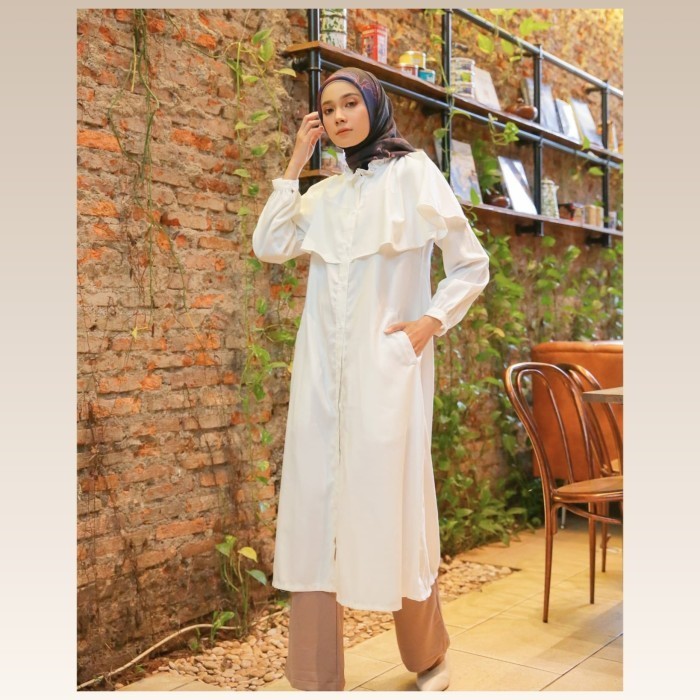 Terlaris ✨ -Tunik Wanita Remaja Katun Toyobo Premium LG 814 - Putih, M