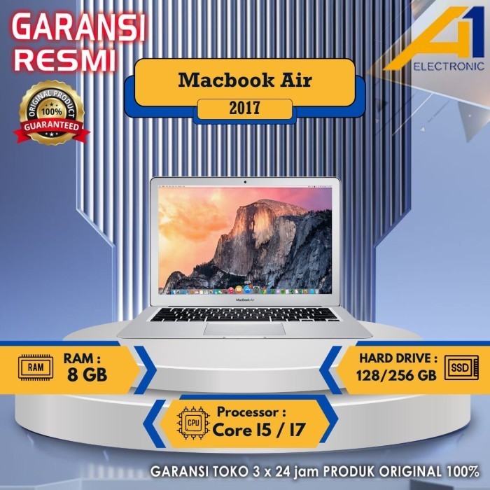 Macbook Air 13Inch 2017 - Core i5 / Core i7 / 8 GB RAM / 128 / 256 GB SSD 13Inch