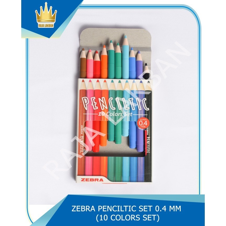 

promo ✨ -Pulpen/Fineliner Zebra Penciltic SET 04 MM terbased Ink ECER/GROSIR