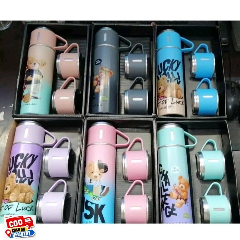 Termos Bear Tumbler Termos Sultan Vacuum 500 ml Stainless Steel 500ML / Termos Stainless Motif Bear 