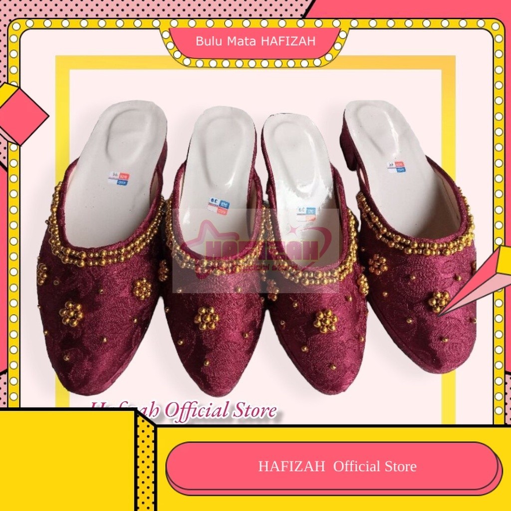 Hafizah - SELOP PENGANTIN / SEPATU PENGANTIN / SELOP PRIA WANITA / WEDDING SHOES / SELOP PAYET