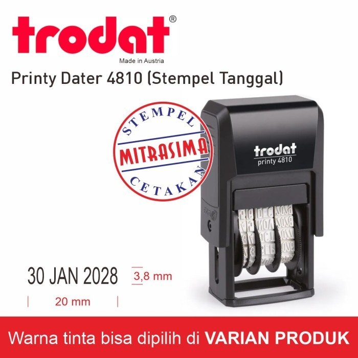 

Stempel Trodat 4810 ( Printy dater - Stempel tanggal ) - Tanpa Tinta