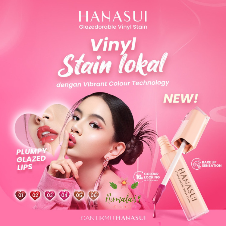 Hanasui Glazedorable Vinyl Stain 4g/Liptint Hanasui/hanasui lip tint/gincu/lipstik cair/pewarna bibi