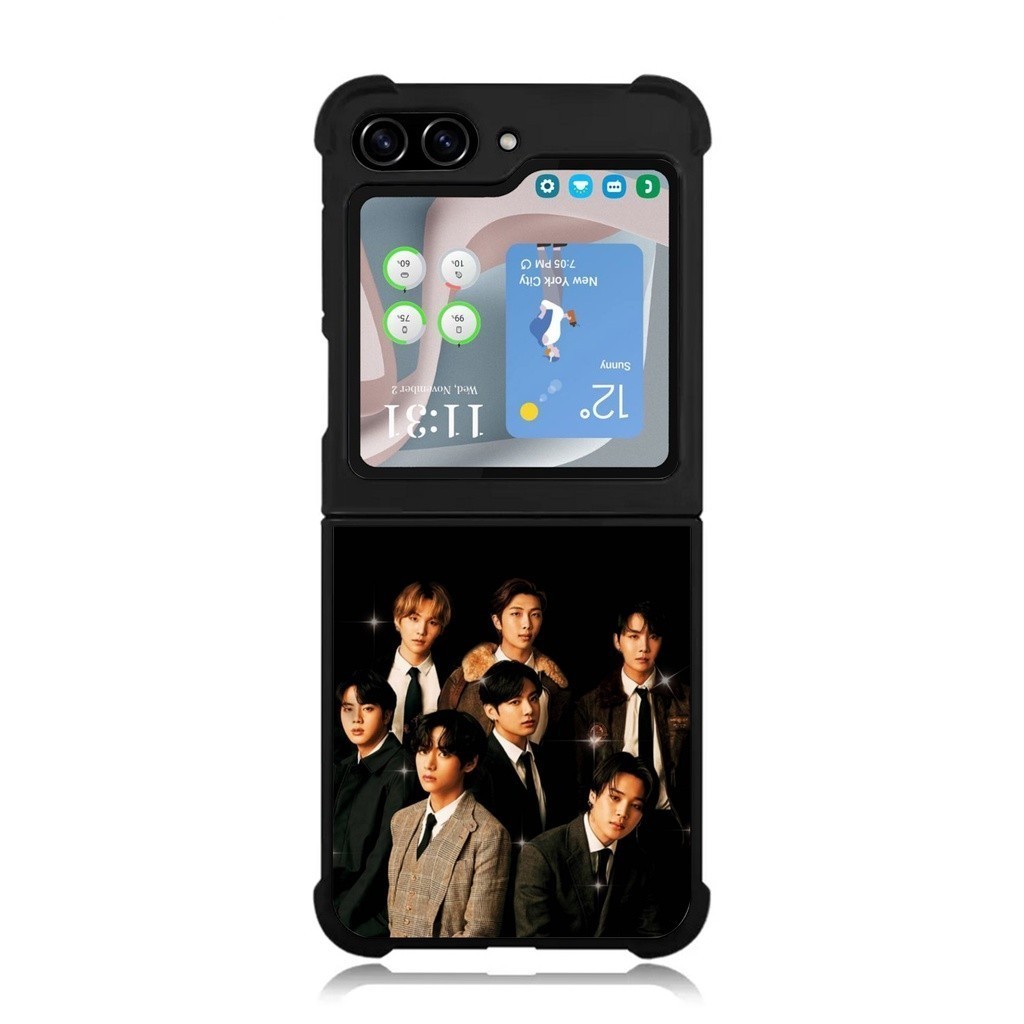 New Arrival Case Casing Softcase Samsung Galaxy Z Flip Fold 5 4 3 5g BTS BF009