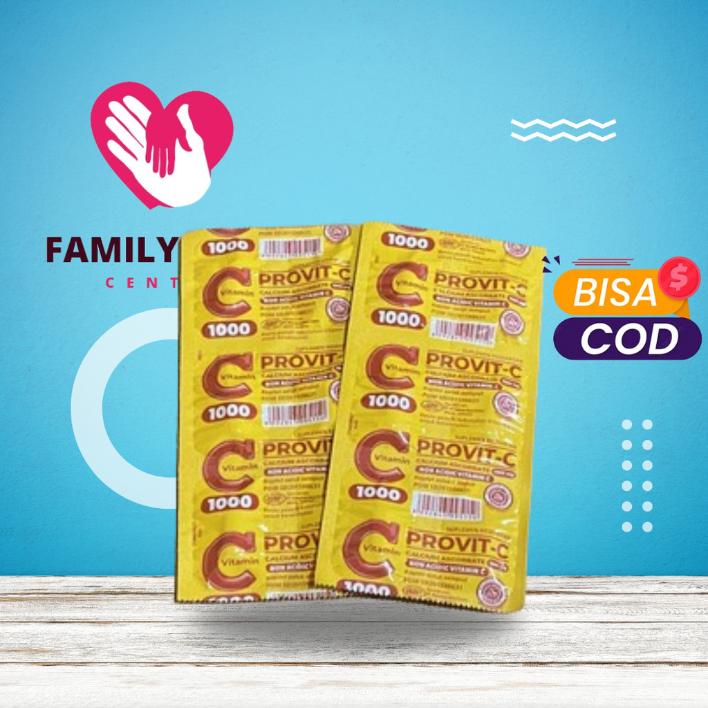 (murah)- Provit C 1000mg Vitamin C non Acid 1 strip (6 kaplet) -familycare