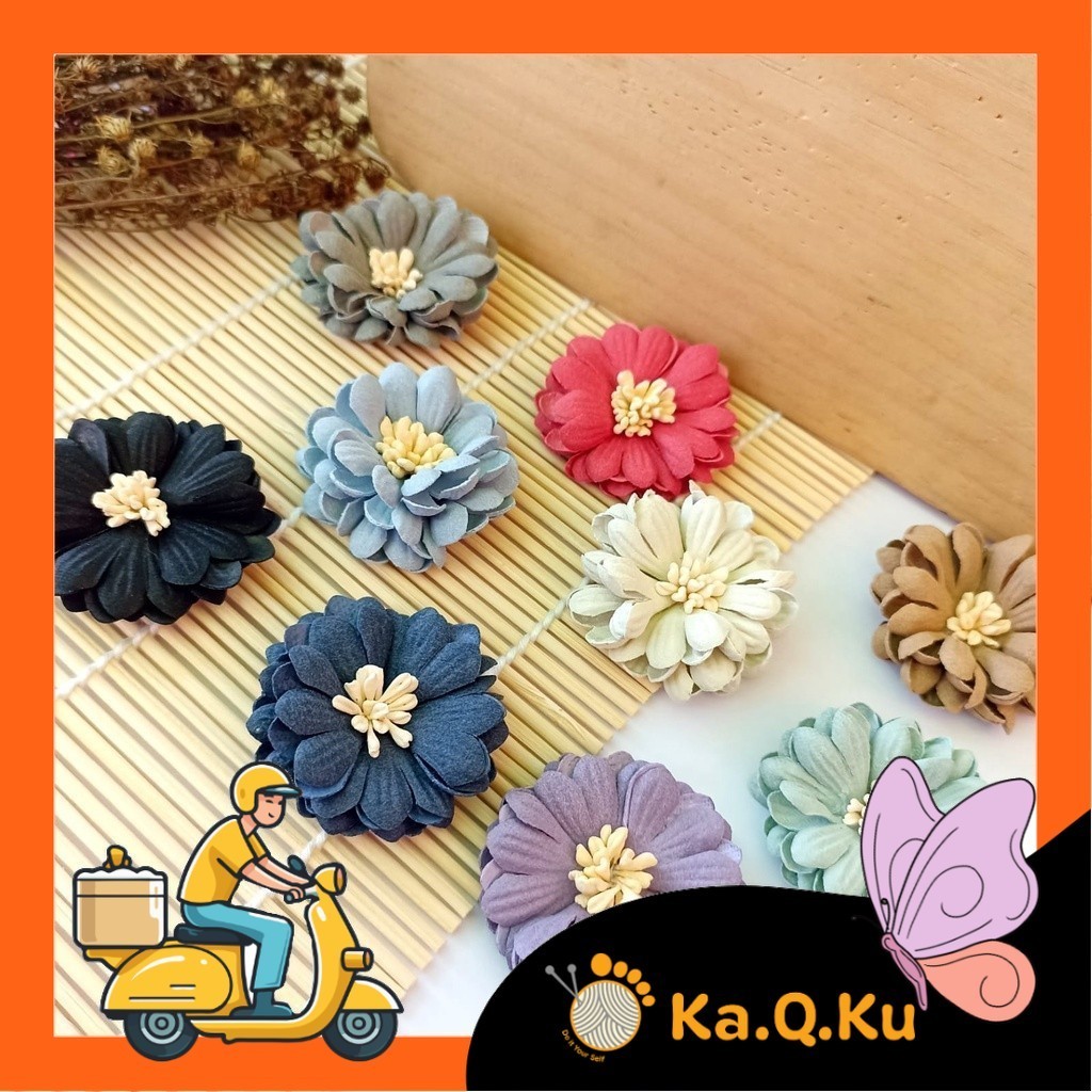 Aplikasi Bunga Suede Ukuran Besar - Aplikasi Bunga Bahan Suede