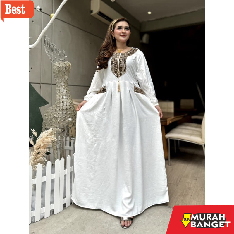 Abaya Turki Kekinian AYUNDA DRESS GAMIS ABAYA TURKEY TERBARU 2024 CRINCLE PREMIUM RENDA SULTAN ORI//