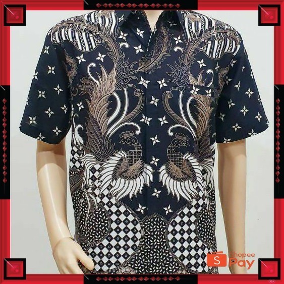 KAIN ADEM LEMBUT HALUS TEBAL / Kemeja Batik Pria Jumbo 4L-5L Lengan Pendek Atasan Baju Hem Pria Big 