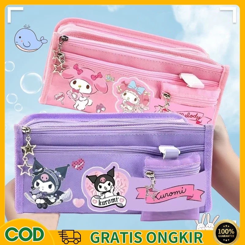 

【COD】Sanrio Tas Pensil Multifungsi Office Student Stationery Organizer School Supplies Tempat Kosmetik Bag Large Capacity Pencil Bag